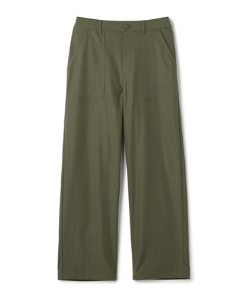 《UV/吸水速乾》エブ楽 ベイカーワイドイージーパンツ(カーキ-Ｍ)