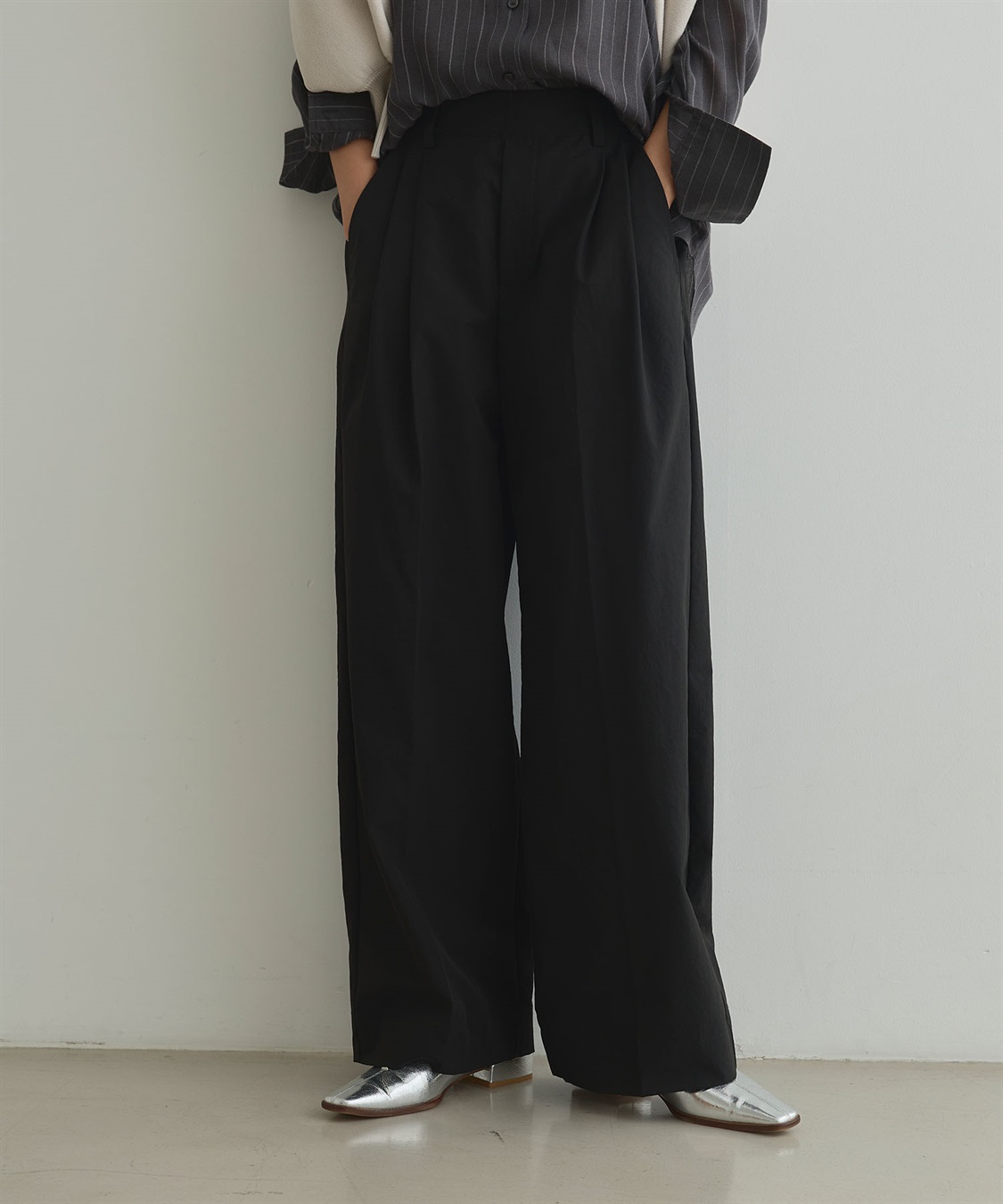 CROSS FUNCTION 《UV/吸水速乾》エブ楽 タックワイドパンツ_main