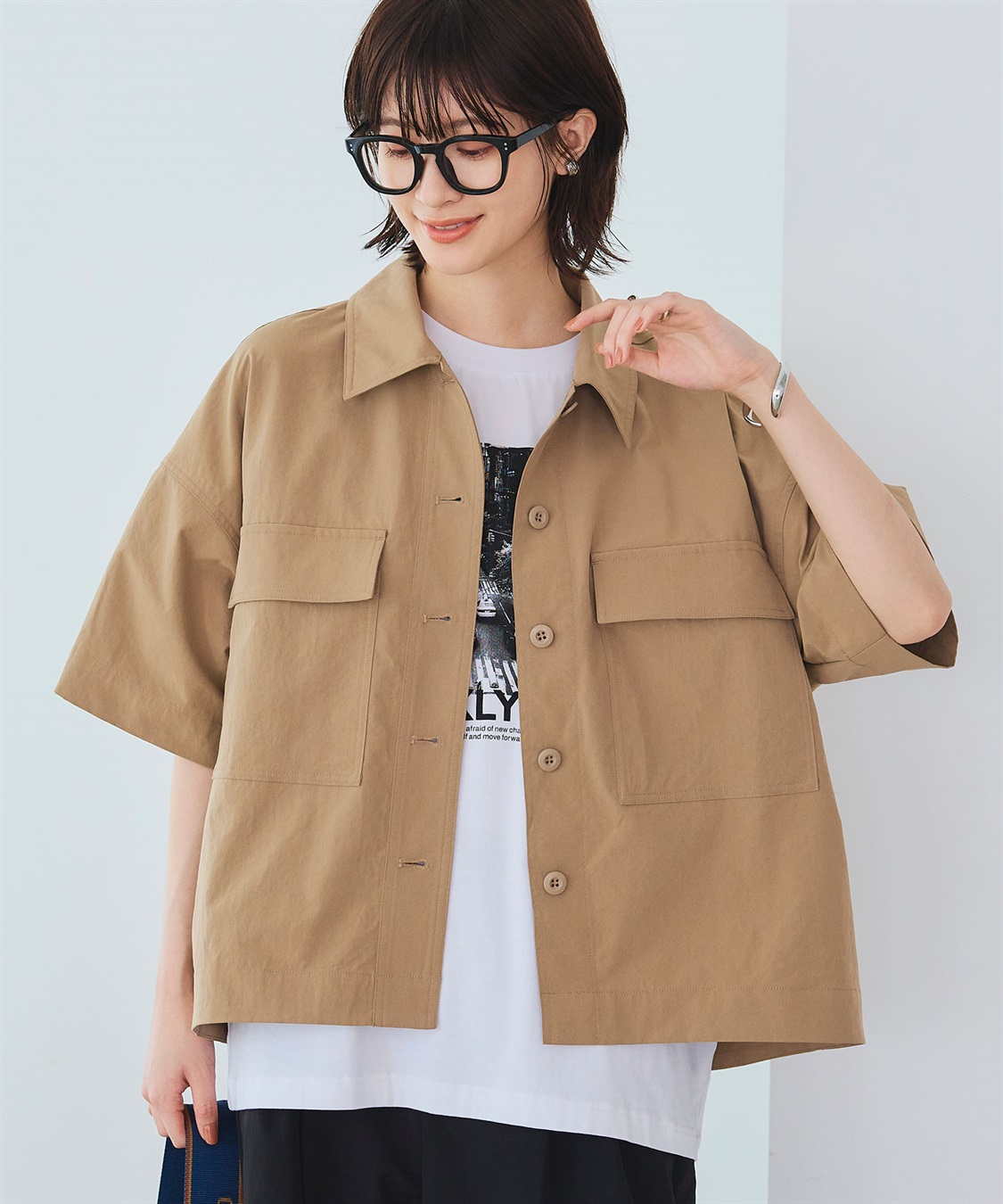 CROSS FUNCTION 《UV/吸水速乾》エブ楽 ミリタリーシャツジャケット_main