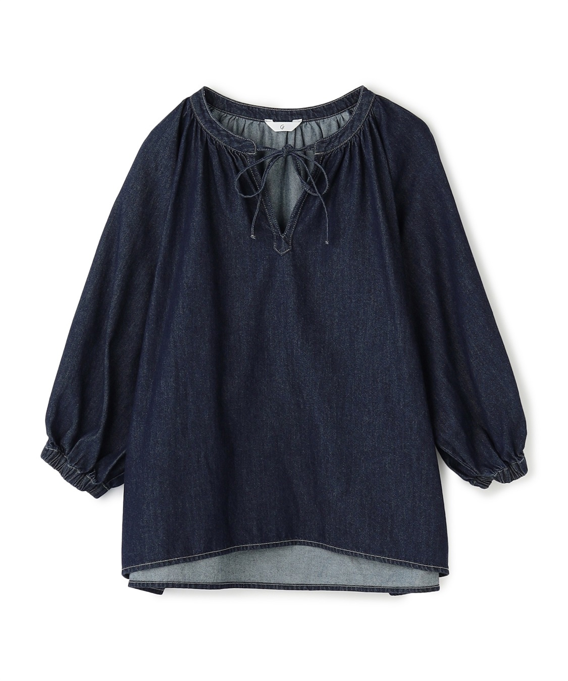 CROSS FUNCTION 《撥水》FRESH DENIM デニムカフタンボリュームスリーブブラウス_variation_2