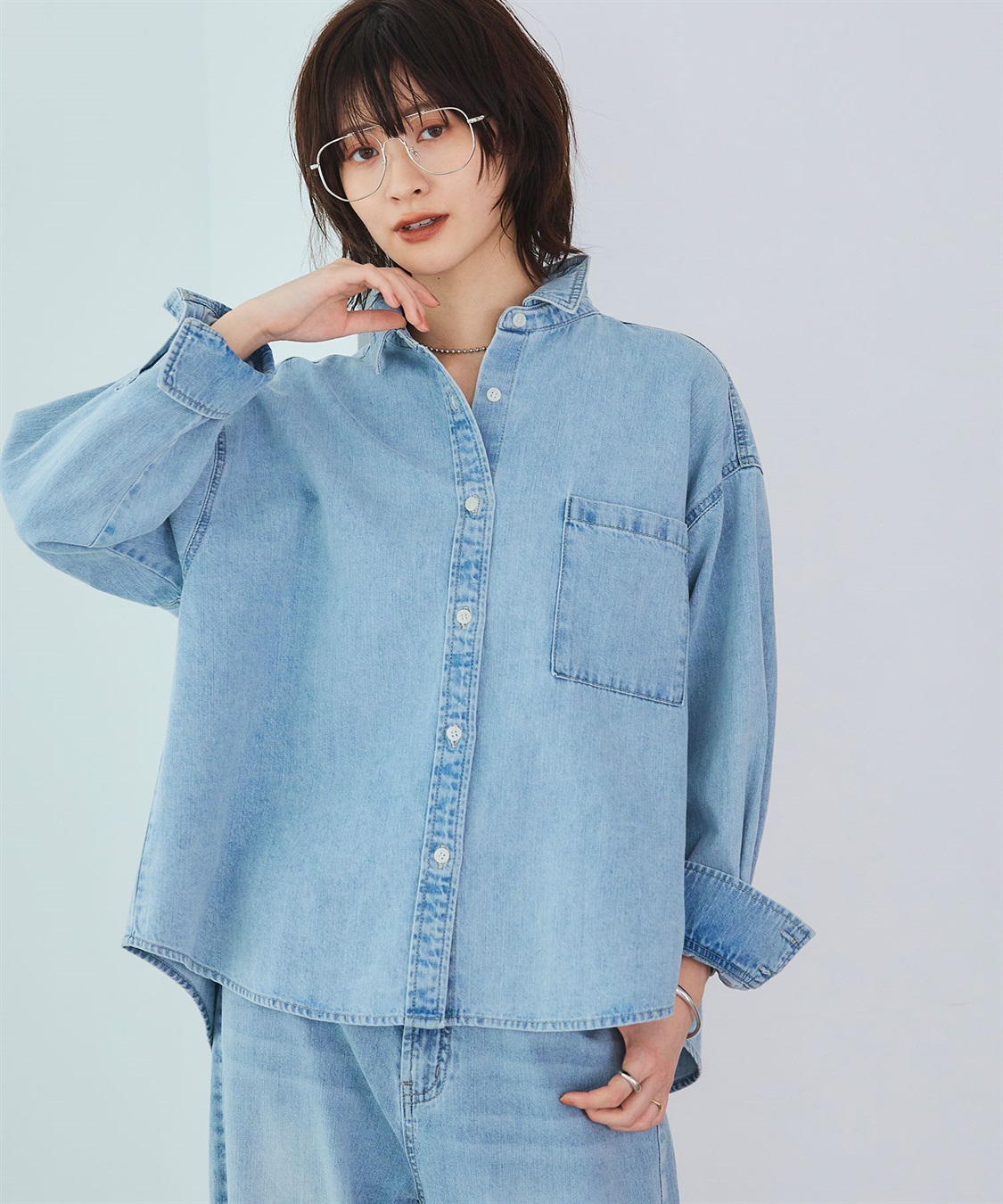 CROSS FUNCTION 《撥水》FRESH DENIM デニムシャツ_main