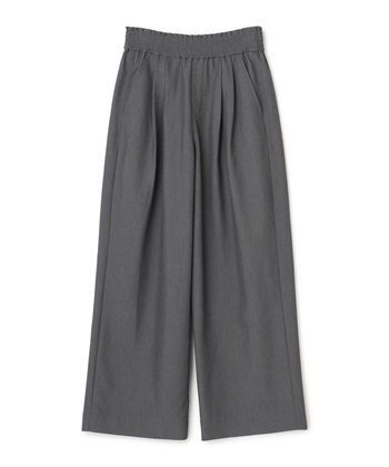 《シワになりにくい》サマ美え ツータックギャザーワイドパンツ(グレー-Ｍ)