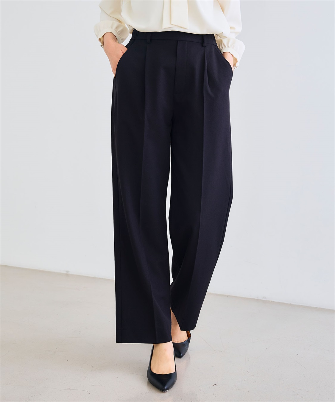 CROSS FUNCTION 《シワになりにくい》サマ美えセンタープレスストレートパンツ_main