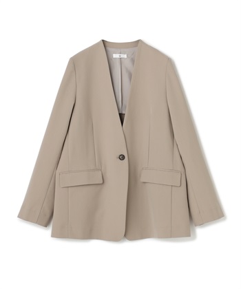 《シワになりにくい》サマ美え リラックスノーカラージャケット(モカ-Ｍ)