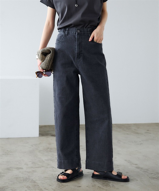 撥水》FRESH DENIM ドロストデニムワイドパンツ CROSS FUNCTION 撥水》FRESH DENIM ドロストデニムワイドパンツ CROSS FUNCTION