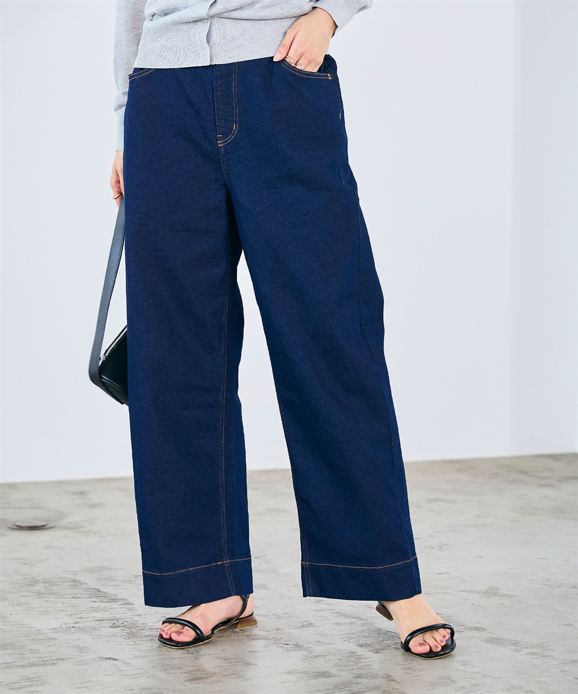 CROSS FUNCTION 《ストレッチ》ワイドボックスデニムパンツ_main