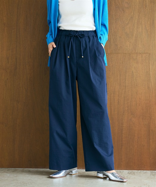 CROSS FUNCTION 《UV/吸水速乾》エブ楽 ダブルタックイージーワイドパンツ