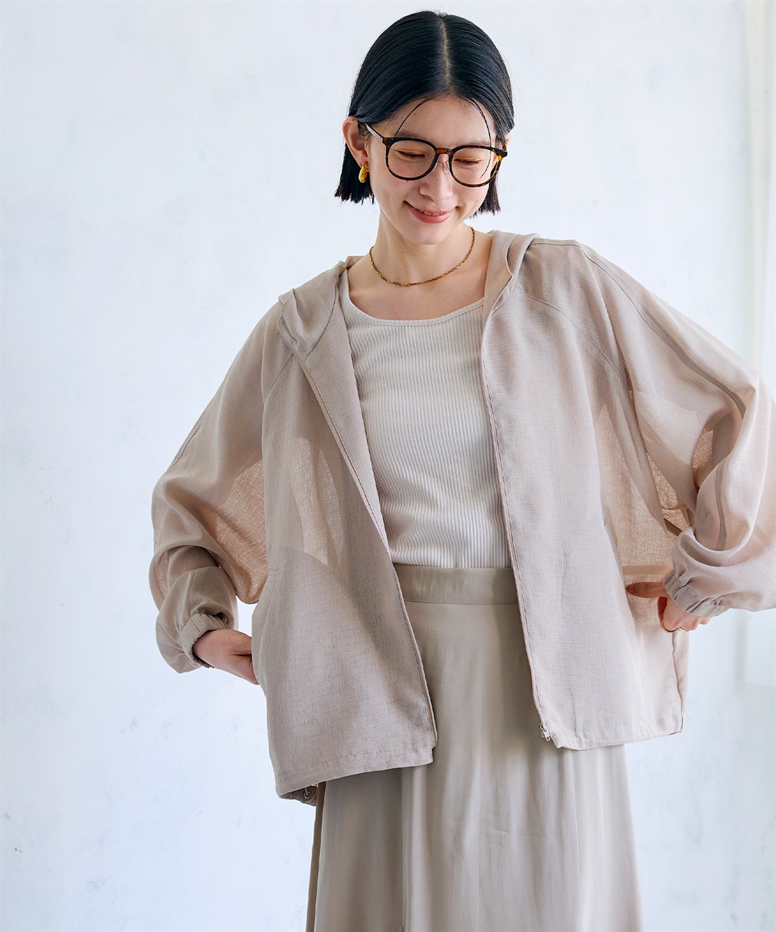 CROSS FUNCTION 《洗える》サマ美え シアーZIPパーカー_main