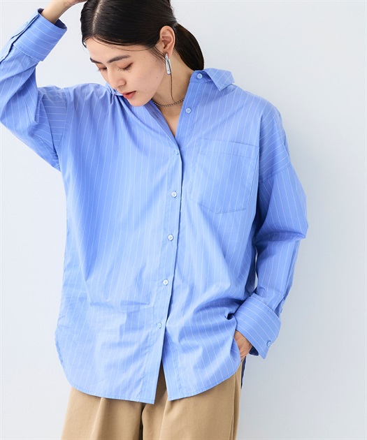シワになりにくい》サマ美え ビックシルエットタックシャツ