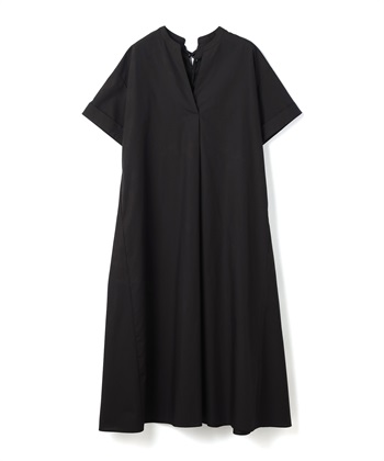 《シワになりにくい》エブ楽 ブロードバックデザインワンピース(ブラック-Ｍ)
