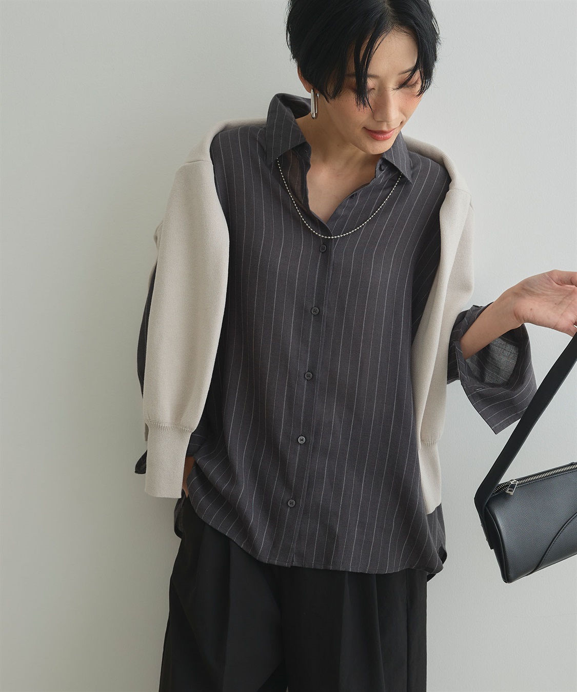 CROSS FUNCTION 《シワになりにくい》シアービエラルーズシャツ_main