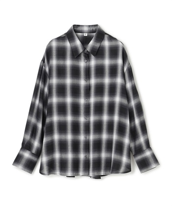 《シワになりにくい》シアービエラルーズシャツ(ブラック(チェック)-Ｍ)
