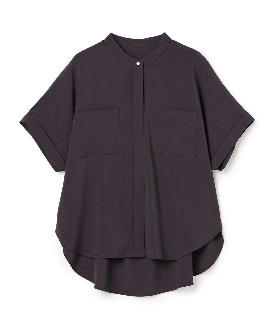 CROSS FUNCTION 《防シワ》サマナチュラリュクス ダブルポケットバンドカラーブラウス_variation_1