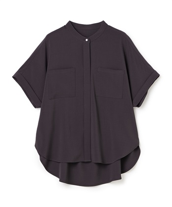 CROSS FUNCTION 《防シワ》サマナチュラリュクス ダブルポケットバンドカラーブラウス_variationthumb_1