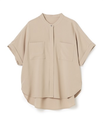 CROSS FUNCTION 《防シワ》サマナチュラリュクス ダブルポケットバンドカラーブラウス_variationthumb_2