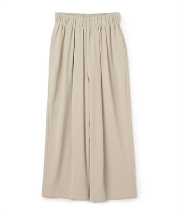 《シワになりにくい》サマ美え バックサテンツイルワイドイージーパンツ(ライトグレー-Ｍ)