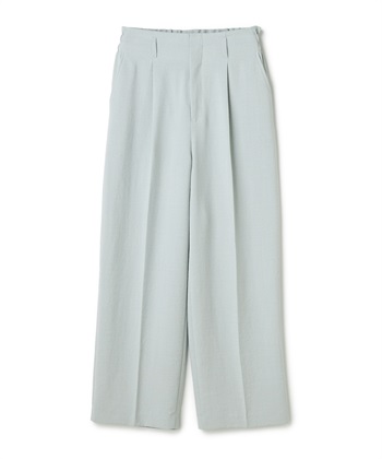 《シワになりにくい》サマナチュラリネンライクセンタープレスワイドパンツ(ミント-Ｍ)