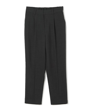 《シワになりにくい》サマナチュラリネンライクセンタープレステーパードパンツ(チャコール-Ｍ)