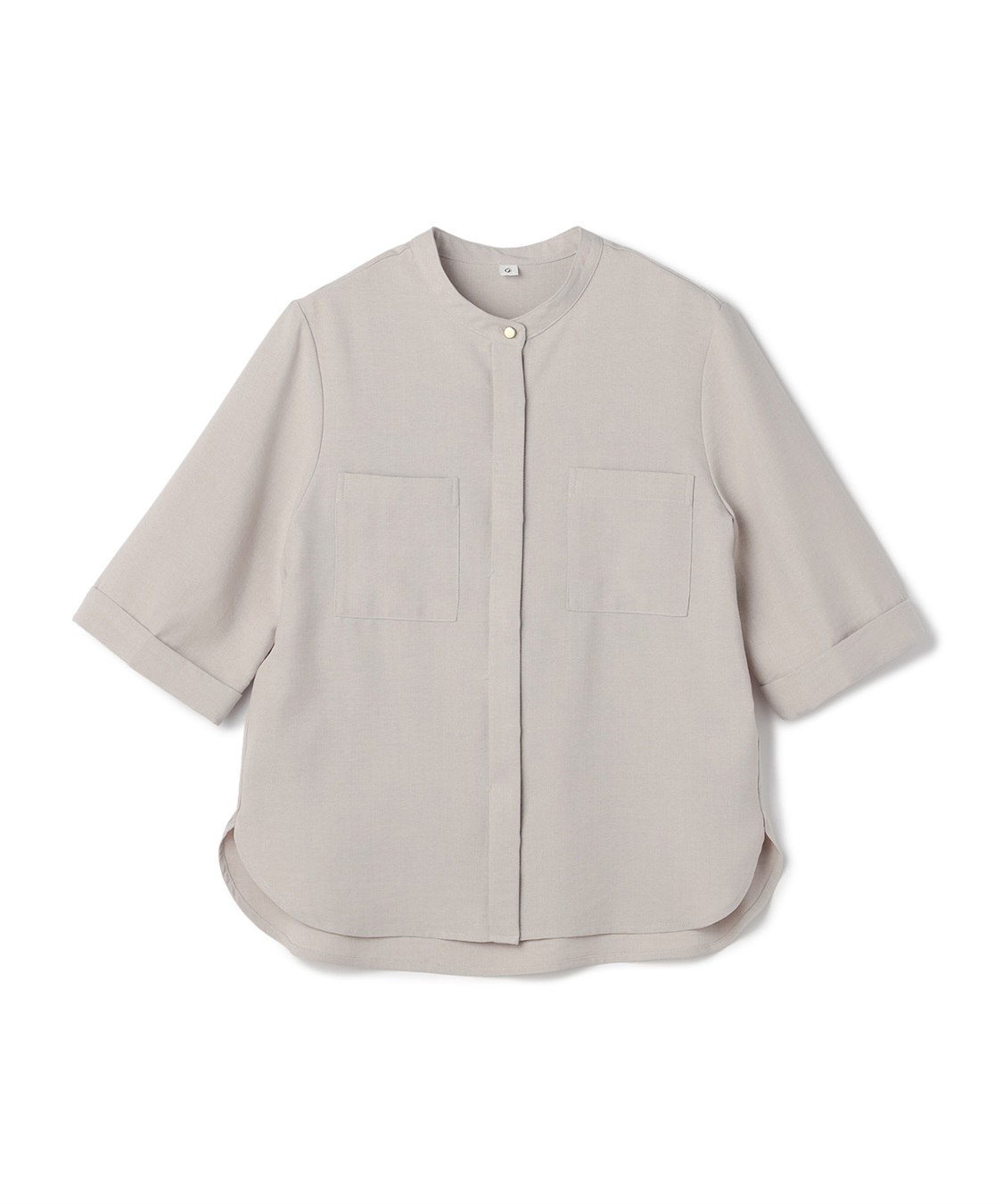 CROSS FUNCTION 《シワになりにくい》サマナチュラ リネンライクバンドカラーハーフスリーブブラウス_variation_2