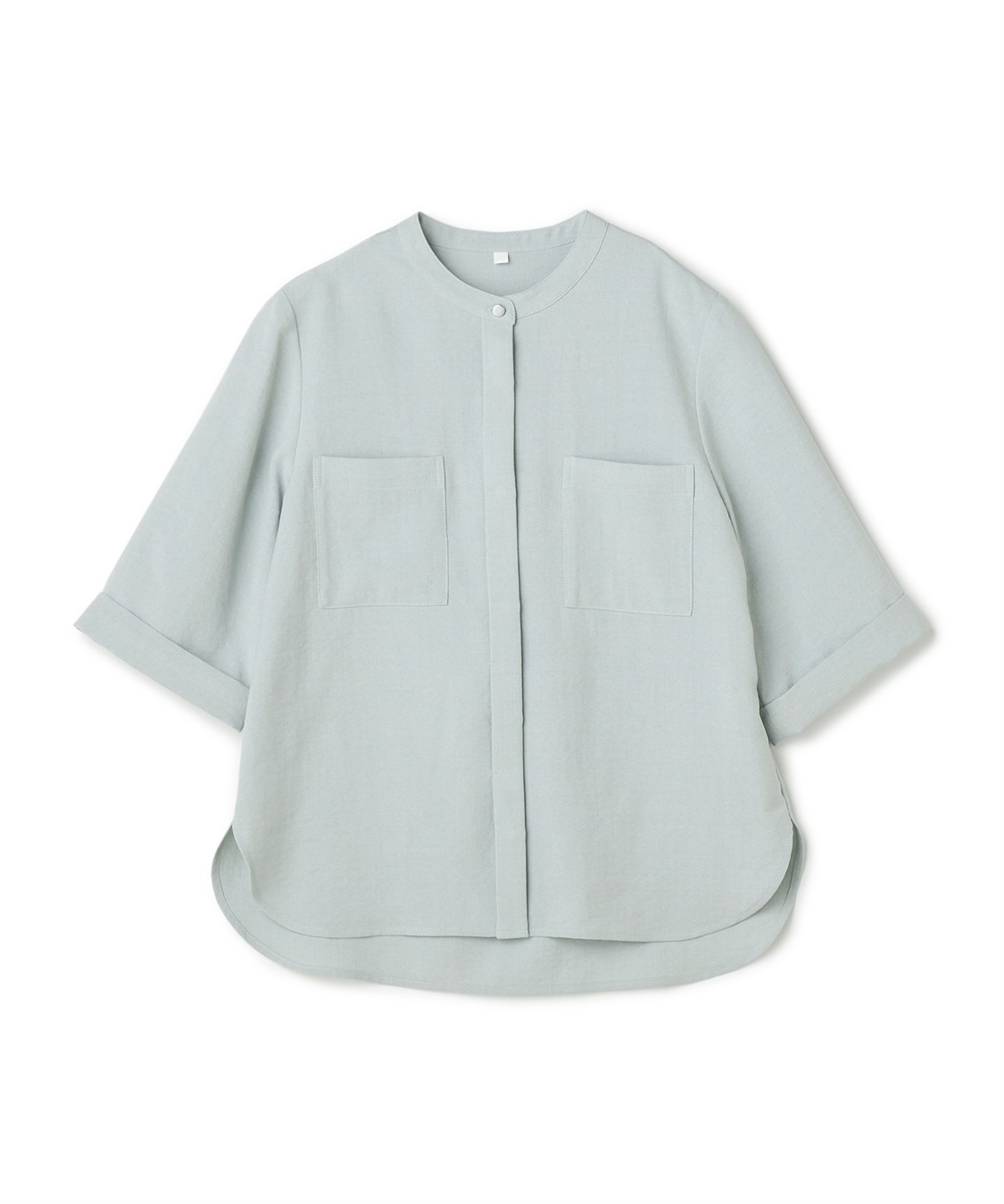 CROSS FUNCTION 《シワになりにくい》サマナチュラ リネンライクバンドカラーハーフスリーブブラウス_variation_5