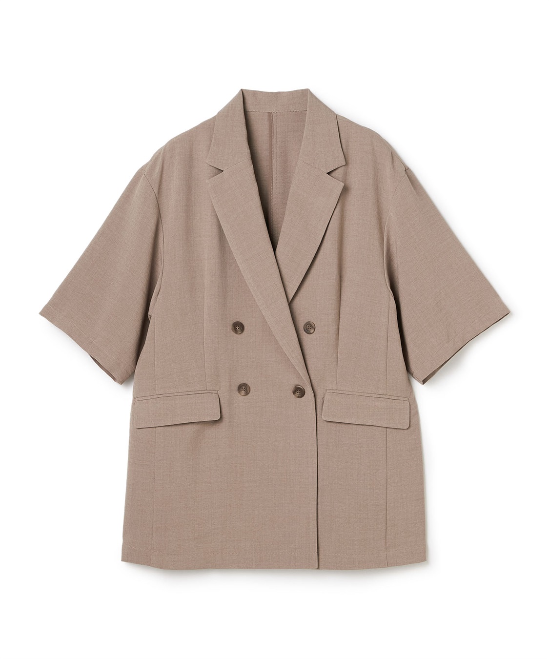 CROSS FUNCTION 《シワになりにくい》サマナチュラ リネンライクハーフスリーブテーラードジャケット_variation_3