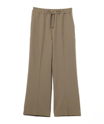 《シワになりにくい》エブ楽 リネンライクイージーワイドフレアパンツ(モカ-Ｍ)