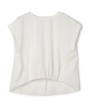 《撥水/UV》ハジクションタックギャザーブラウス(ホワイト-Ｍ)