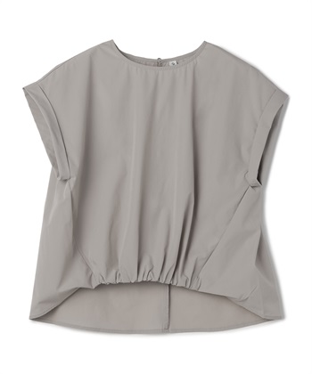 《撥水/UV》ハジクションタックギャザーブラウス(グレー-Ｍ)