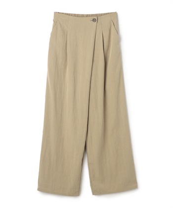 《UV/撥水》エブ楽 ラップワイドパンツ(ベージュ-Ｍ)