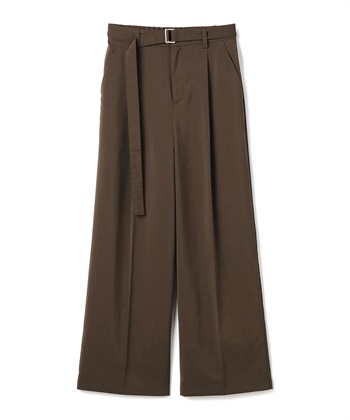 《UV/通気性》サマ美え センタープレスストレートワイドパンツ(ダークブラウン-Ｍ)