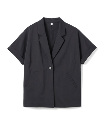 《UV/通気性》サマ美え テーラードハーフスリーブジャケット(チャコール-Ｍ)
