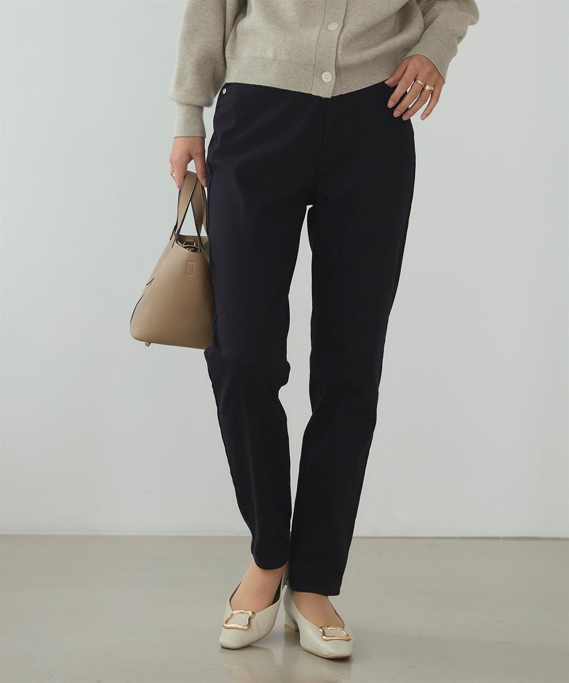 CROSS FUNCTION 《ストレッチ 》エブ楽 裏起毛イージースリムストレートパンツ_main