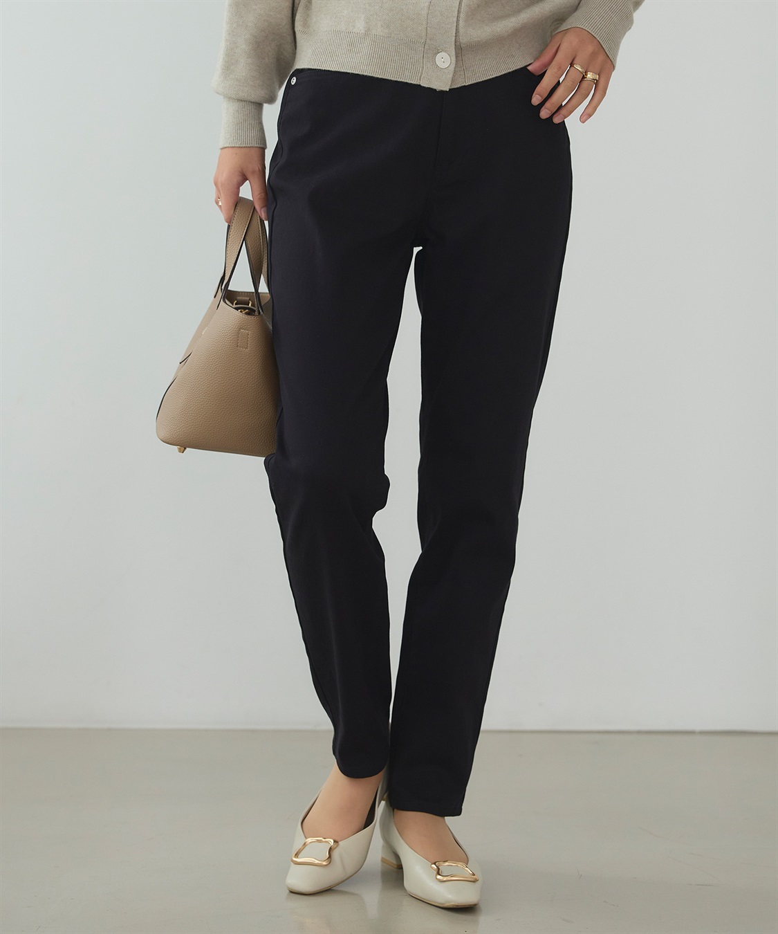 CROSS FUNCTION 《ストレッチ 》エブ楽 裏起毛イージースリムストレートパンツ_variation_1