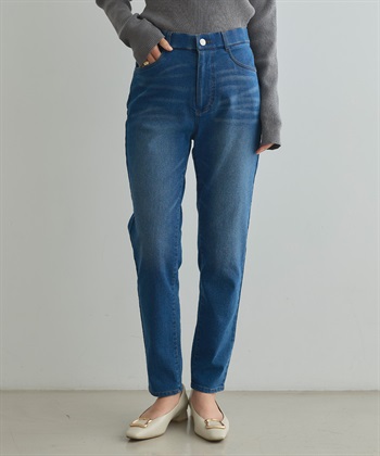 《ストレッチ 》エブ楽 裏起毛イージースリムフィットパンツ(ブルー-Ｓ)