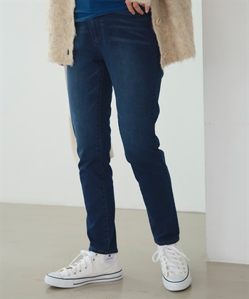 《ストレッチ 》エブ楽 裏起毛イージースリムフィットパンツ(ネイビー-Ｓ)