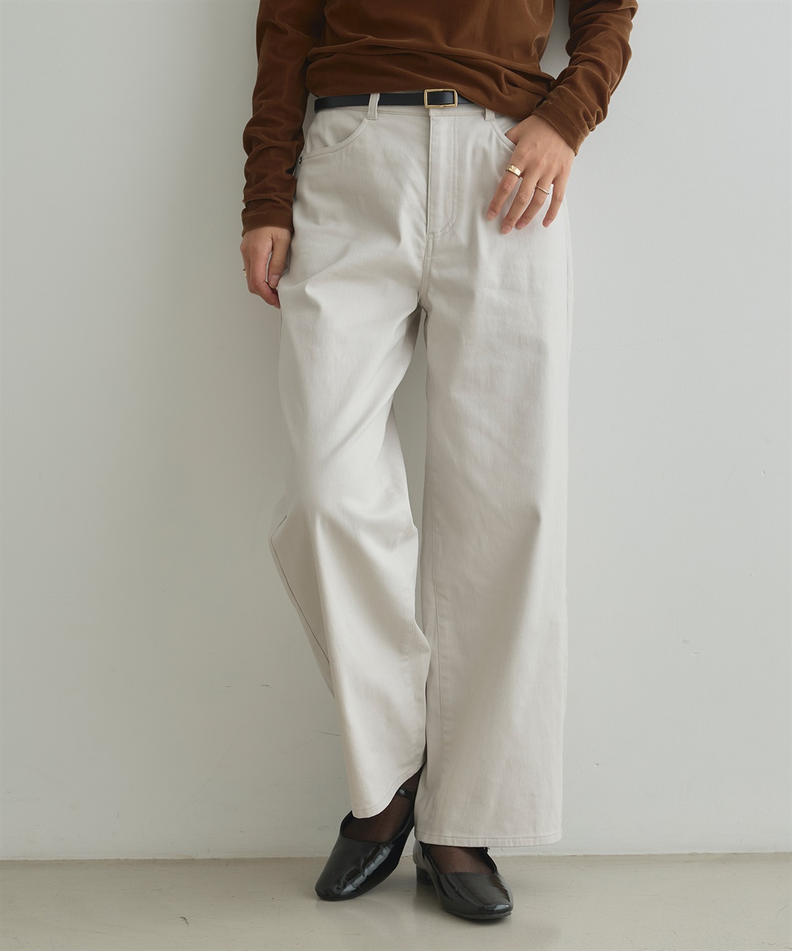 CROSS FUNCTION 《ストレッチ》エブ楽 裏起毛ワイドストレートパンツ_variation_2