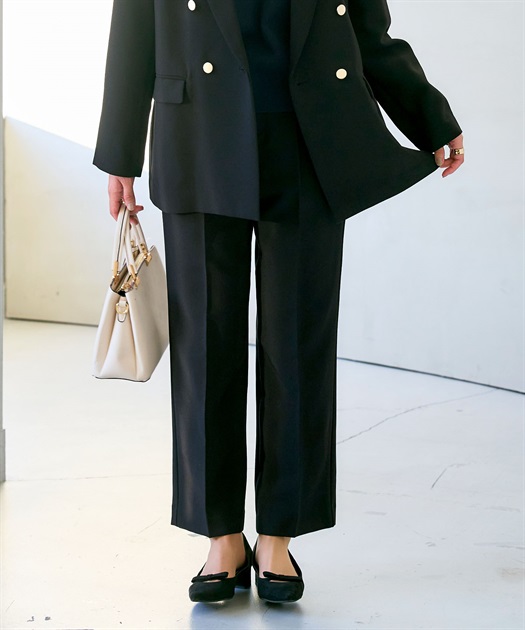 CROSS FUNCTION 《洗える・シワになりにくい》正解 センタープレスストレートパンツ