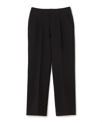 《洗える・シワになりにくい》正解 センタープレスストレートパンツ(ブラック-Ｍ)