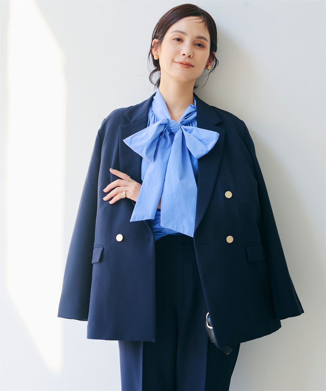 CROSS FUNCTION 《洗える・シワになりにくい》正解 金釦ダブルテーラードジャケット_main