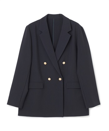 《洗える・シワになりにくい》正解 金釦ダブルテーラードジャケット(ネイビー-Ｍ)