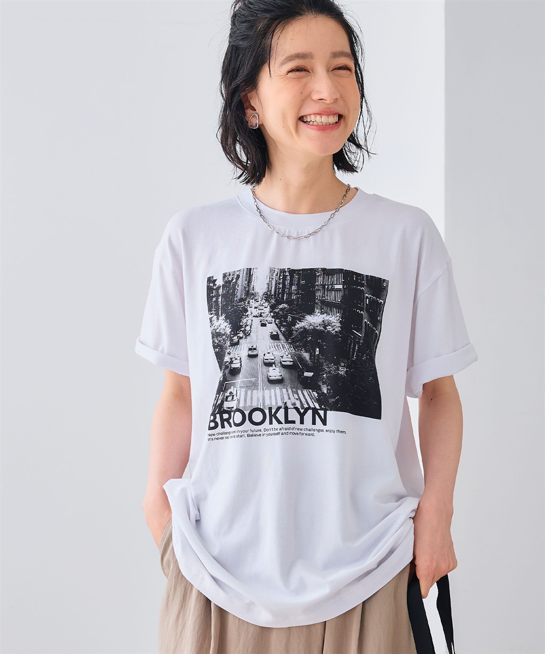 CROSS FUNCTION エブ楽 BROOKLYNフォトプリントTシャツ_variation_1