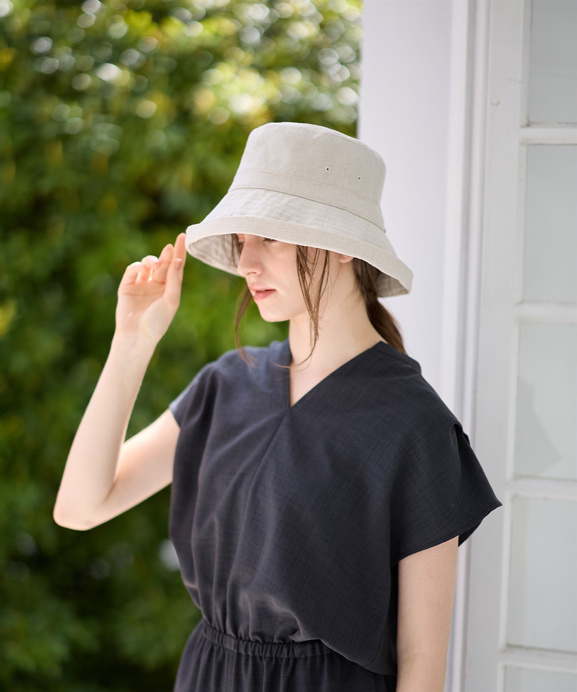 HATMIKKE 《遮光100％/接触冷感/あご紐付き/手洗い可能》小顔見せアウトドアハット【HATMIKKE】_sub_5