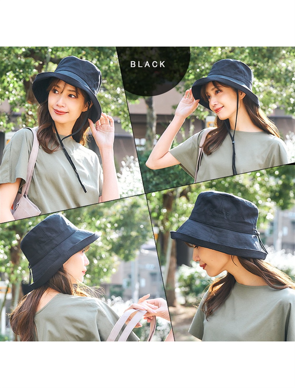 HATMIKKE 《遮光100％/接触冷感/あご紐付き/手洗い可能》小顔見せアウトドアハット【HATMIKKE】_sub_9