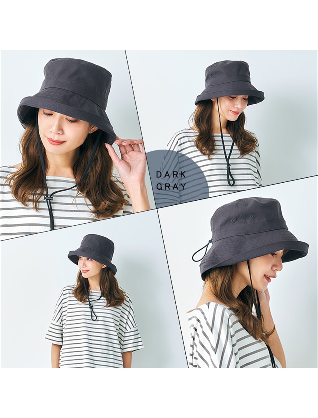 HATMIKKE 《遮光100％/接触冷感/あご紐付き/手洗い可能》小顔見せアウトドアハット【HATMIKKE】_sub_10