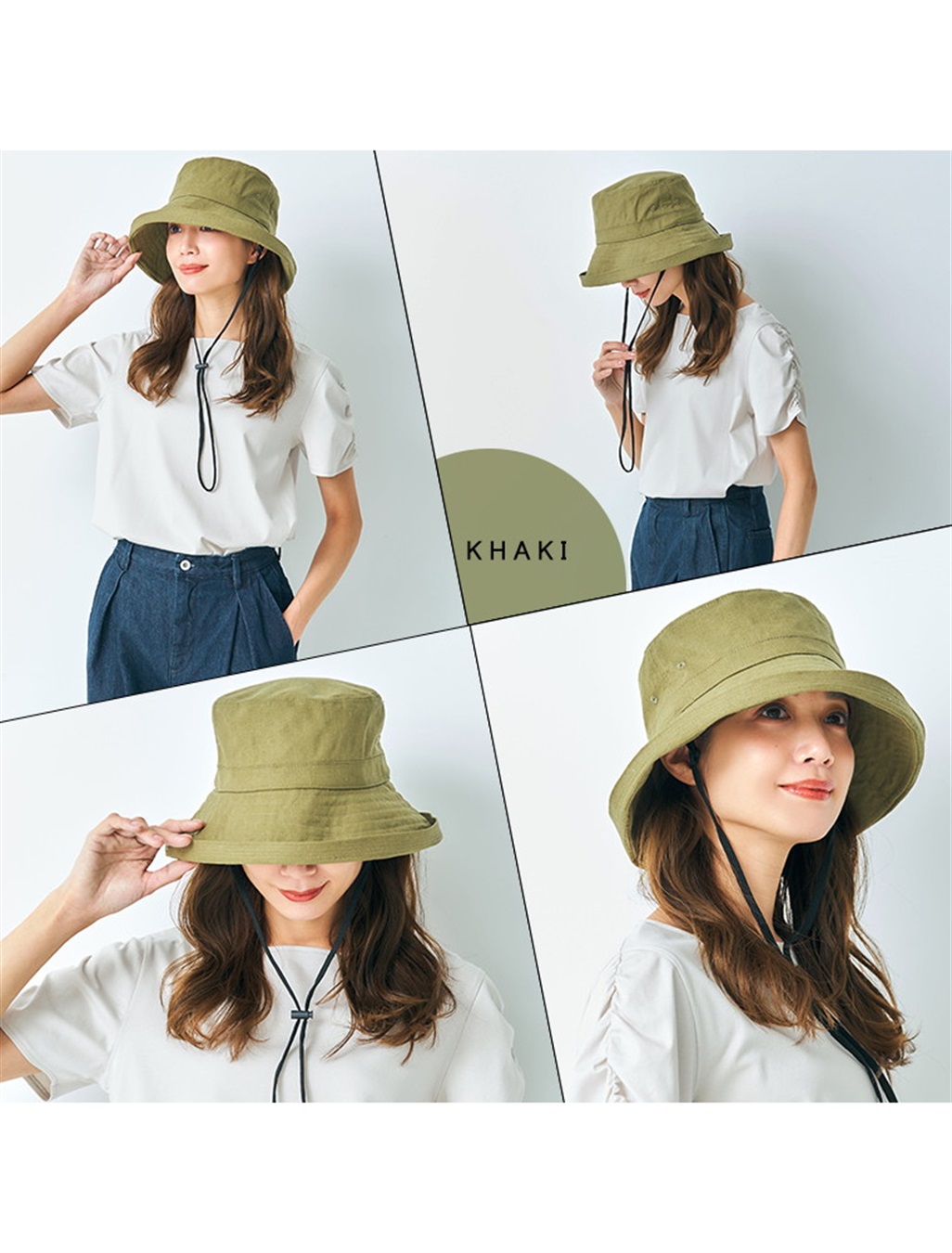 HATMIKKE 《遮光100％/接触冷感/あご紐付き/手洗い可能》小顔見せアウトドアハット【HATMIKKE】_sub_13
