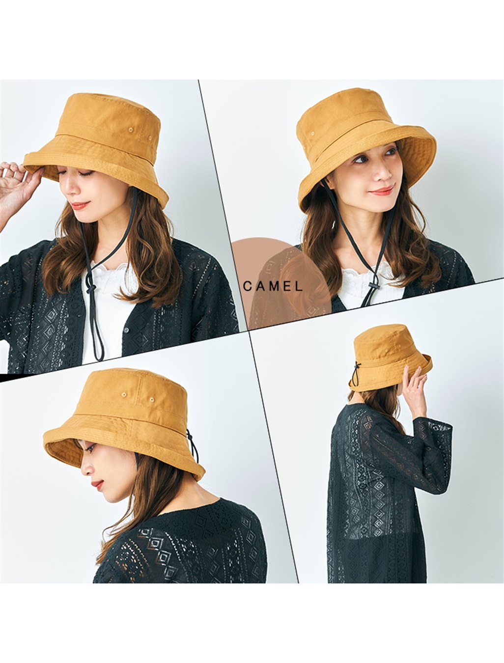 HATMIKKE 《遮光100％/接触冷感/あご紐付き/手洗い可能》小顔見せアウトドアハット【HATMIKKE】_sub_14