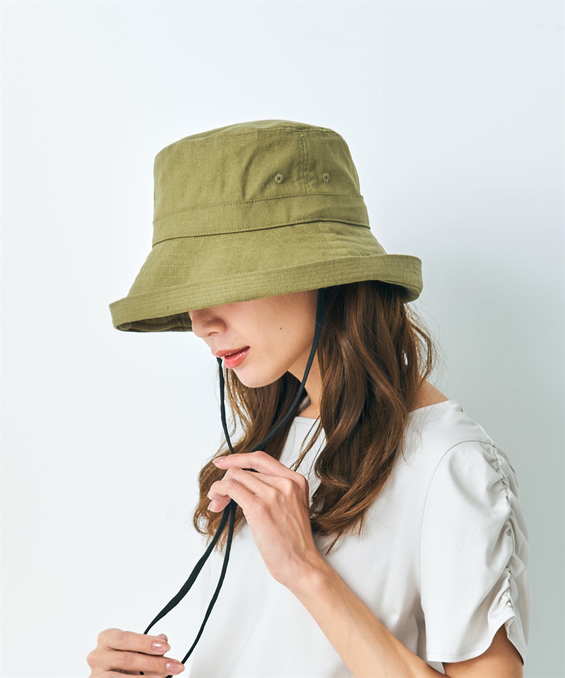 HATMIKKE 《遮光100％/接触冷感/あご紐付き/手洗い可能》小顔見せアウトドアハット【HATMIKKE】_sub_24