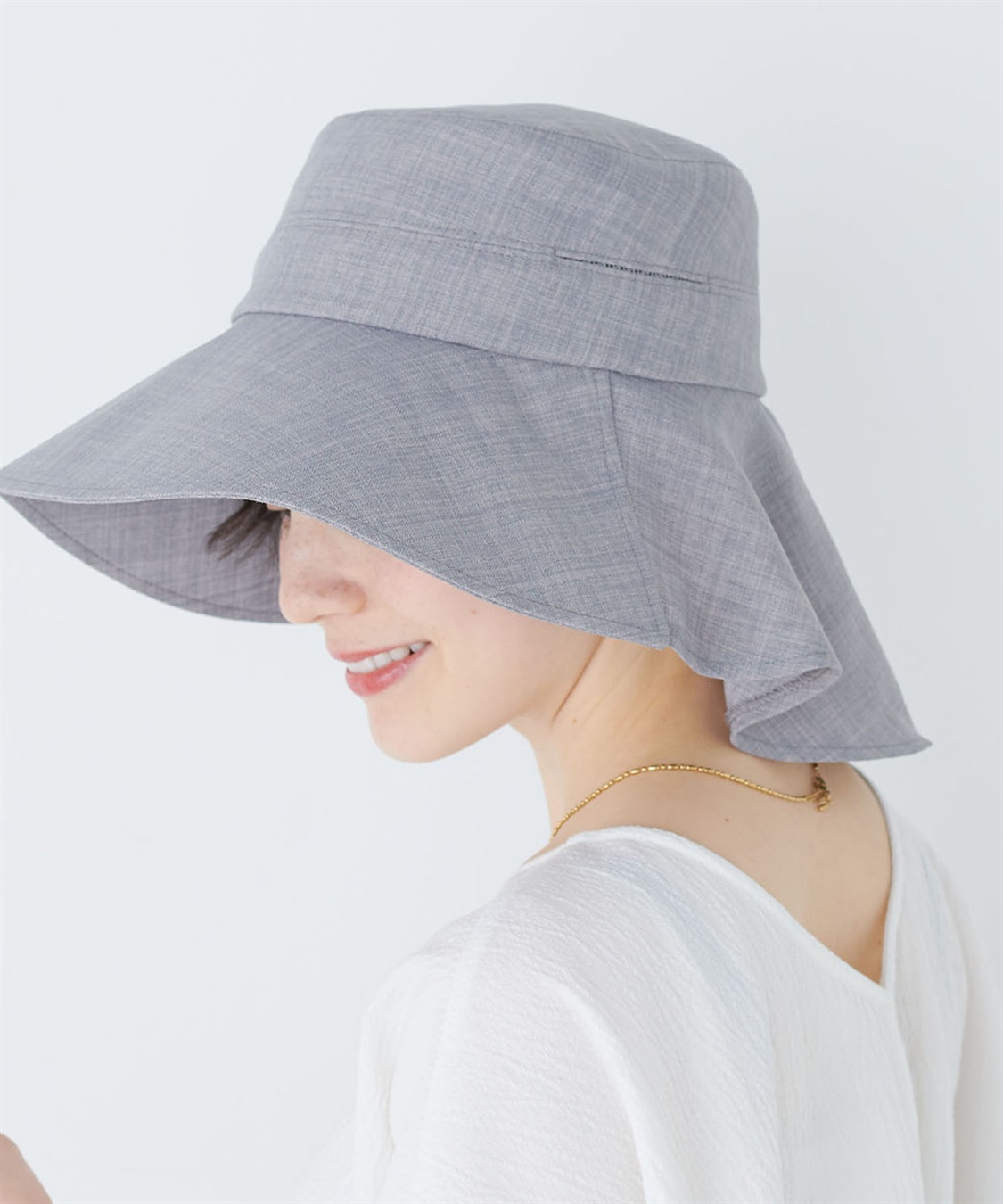 UVカット日傘帽子 ベンチレーションタレ付きハット HATMIKKE UVカット日傘帽子 ベンチレーションタレ付きハット HATMIKKE