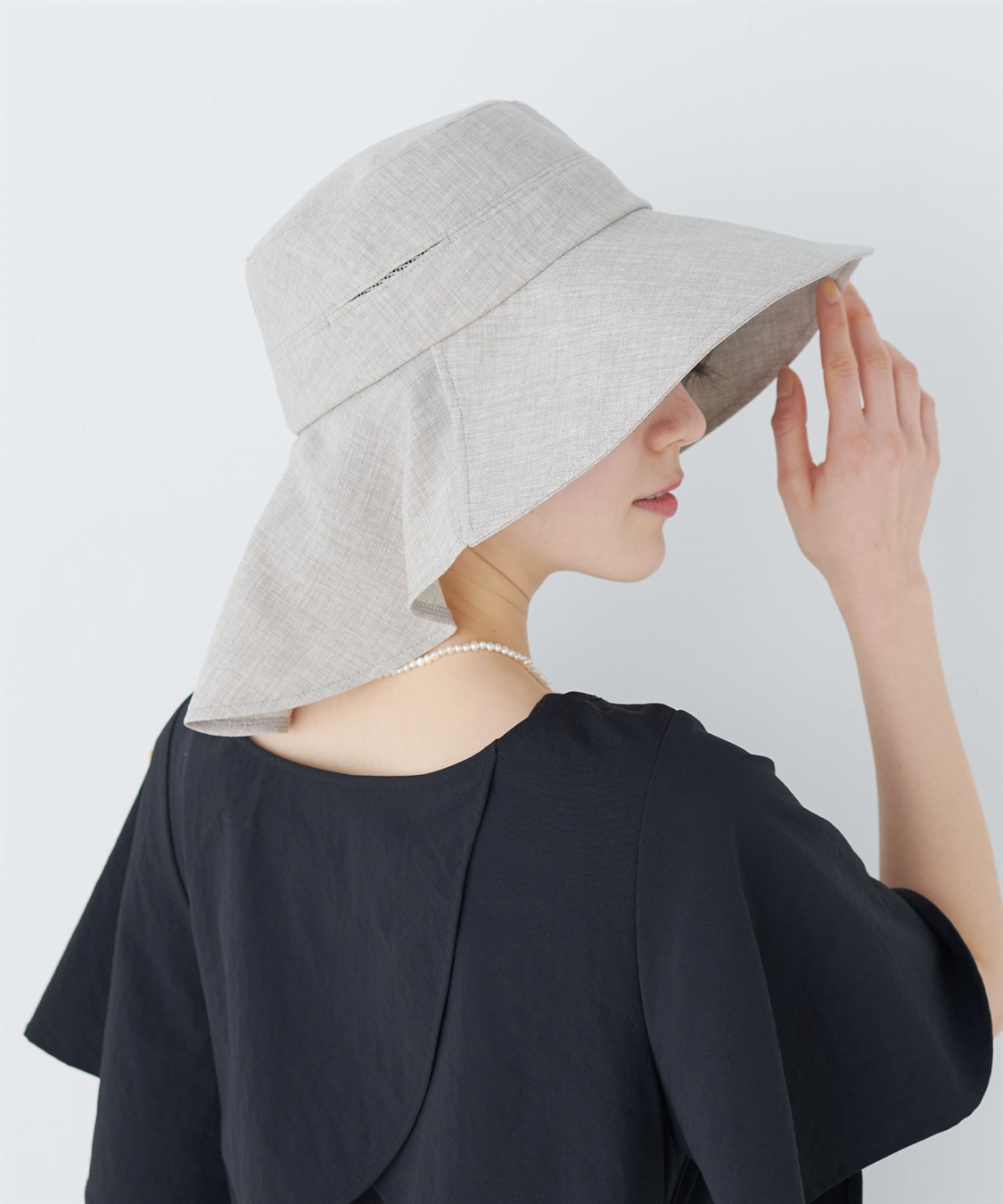 HATMIKKE UVカット日傘帽子 ベンチレーションタレ付きハット_sub_14