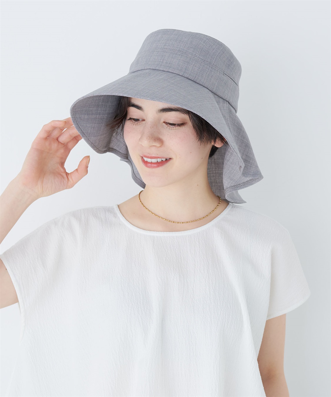 HATMIKKE UVカット日傘帽子 ベンチレーションタレ付きハット_sub_17